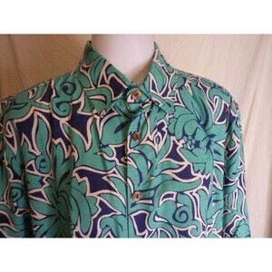Island Republic Hawaiian Silk Shirt-Short Sleeves-Flora-sz L